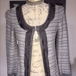 Banana republic gray striped cardigan